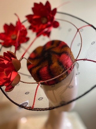 Vintage fur felt asymmetrical upbrim 