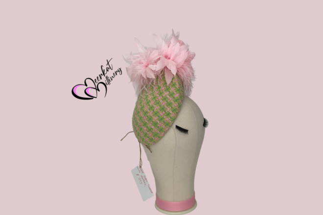 Pastel Pink Tweed Beret Millinery Market