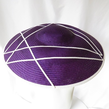 Dark Purple Dior Brim Hat with White Trim