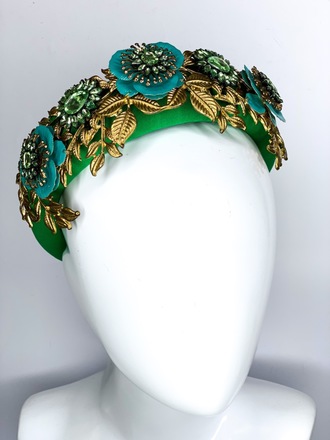 Impromptu Princess headband in Green & Teal Bag set 