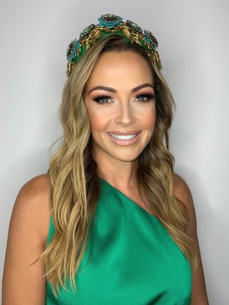 Impromptu Princess headband in Green & Teal Bag set 