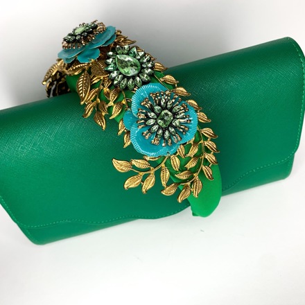 Impromptu Princess headband in Green & Teal Bag set 