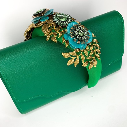 Impromptu Princess headband in Green & Teal Bag set 