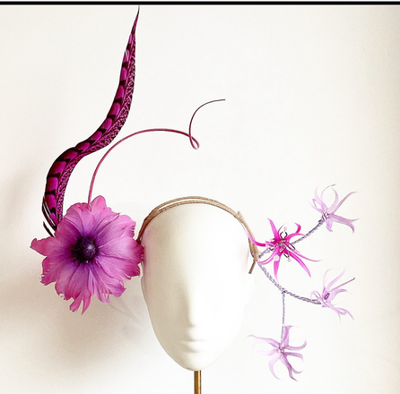 Eve Till Dawn Pink/Purple Flower Millinery