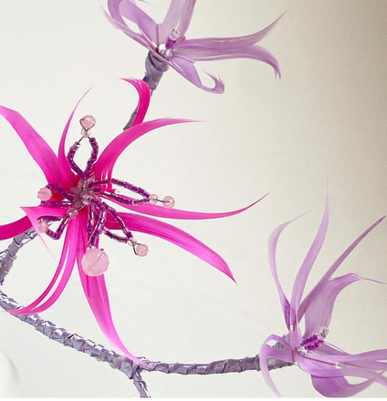 Eve Till Dawn Pink/Purple Flower Millinery