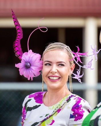Eve Till Dawn Pink/Purple Flower Millinery