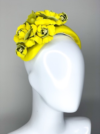 “SALE” Bouquet Bandeau in Neon yellow Leather 