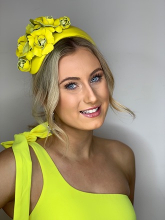 “SALE” Bouquet Bandeau in Neon yellow Leather 