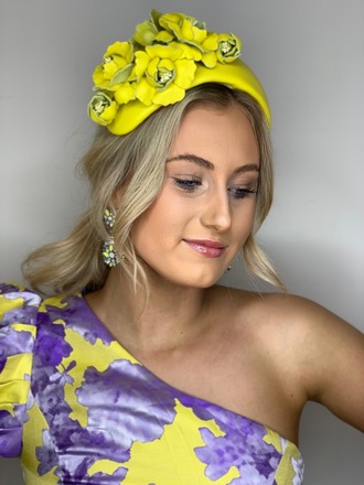 “SALE” Bouquet Bandeau in Neon yellow Leather 
