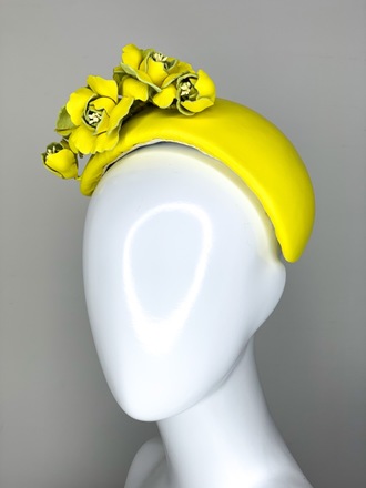 “SALE” Bouquet Bandeau in Neon yellow Leather 