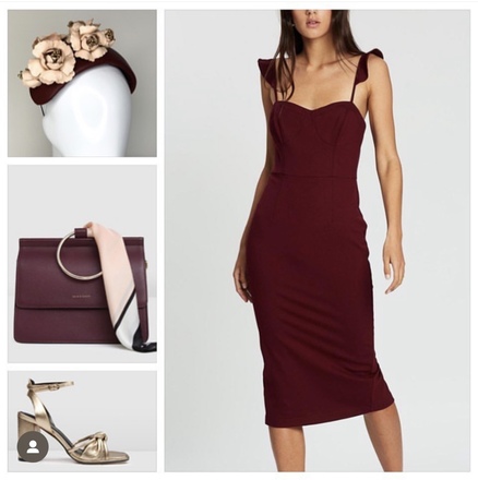 “SALE” Bouquet Bandeau Burgundy & Nude 