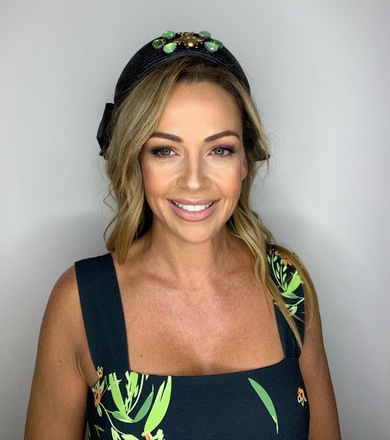 Black & Green pillbox hat with large bow