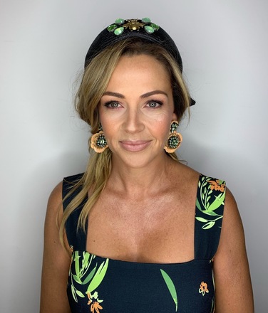 Black & Green pillbox hat with large bow