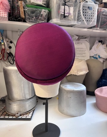 Magenta/Fuchsia Bow Vintage Pillbox