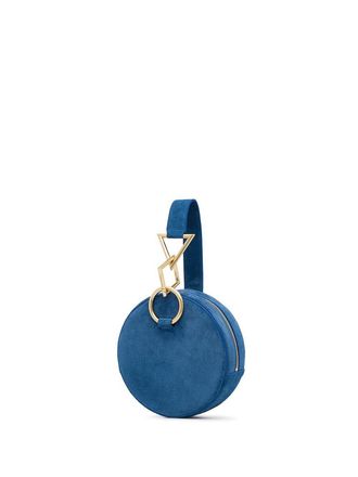 TARA ZADEH Azar Clutch Bag in Swede Blue