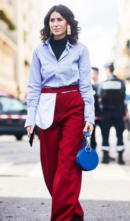 TARA ZADEH Azar Clutch Bag in Swede Blue