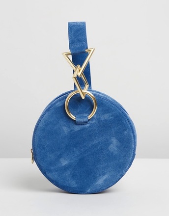 TARA ZADEH Azar Clutch Bag in Swede Blue