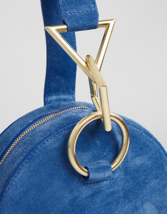 TARA ZADEH Azar Clutch Bag in Swede Blue