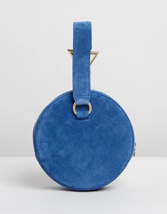 TARA ZADEH Azar Clutch Bag in Swede Blue