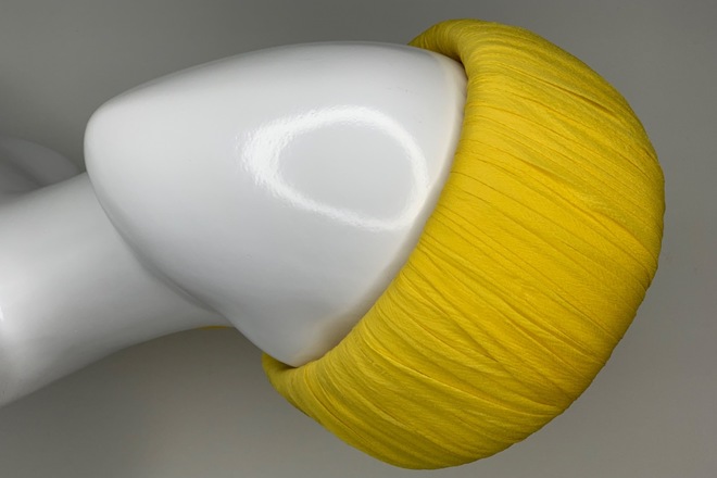 Vintage yellow pillbox hat 