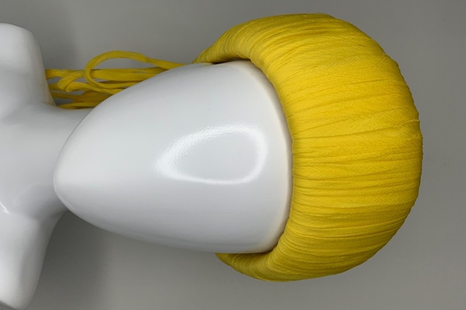 Vintage yellow pillbox hat 