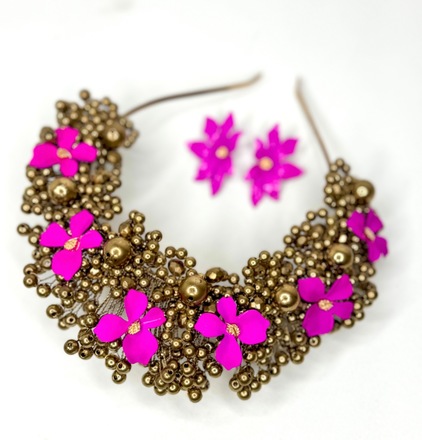 **SALE** Blooming Bling Crown & Earring set