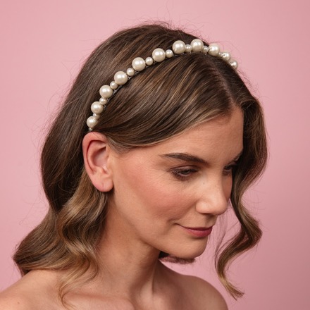 Kitty Pearl and Silver Headband