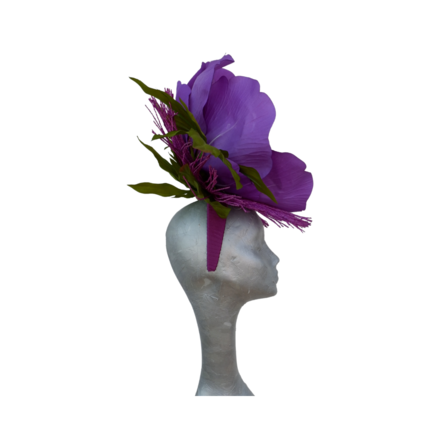 Bliss - Giant Anemone Purple fascinator