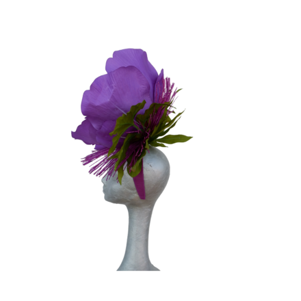 Bliss - Giant Anemone Purple fascinator