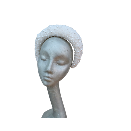 Portia - Pearl Bridal Headdress White