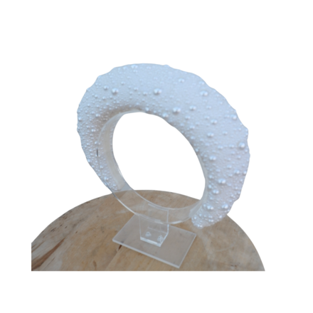 Portia - Pearl Bridal Headdress White