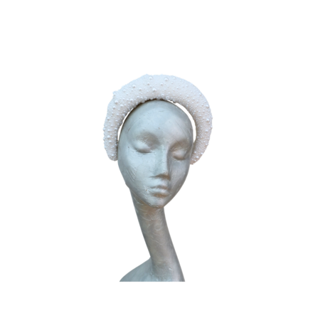 Portia - Pearl Bridal Headdress White