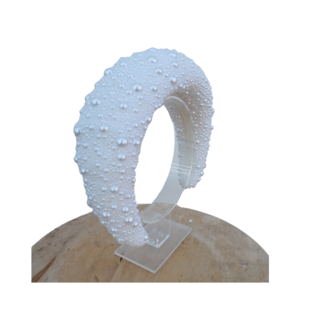 Portia - Pearl Bridal Headdress White