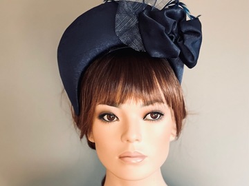 For Sale: Navy Straw Headband Halo Hat