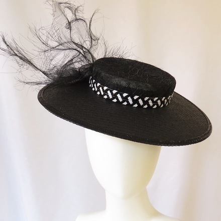 Black and White Boater Hat