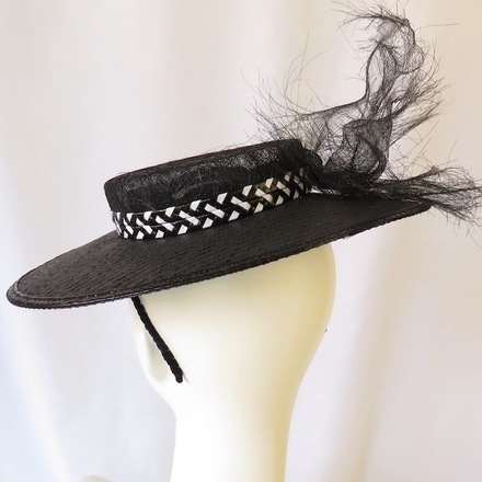 Black and White Boater Hat