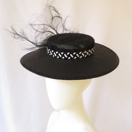 Black and White Boater Hat