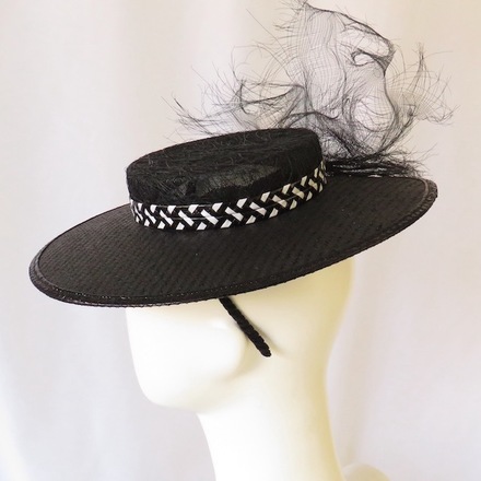 Black and White Boater Hat