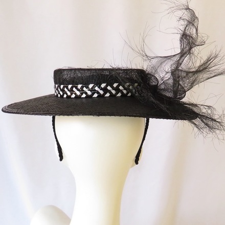 Black and White Boater Hat