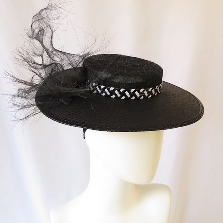 Black and White Boater Hat