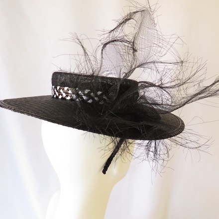 Black and White Boater Hat