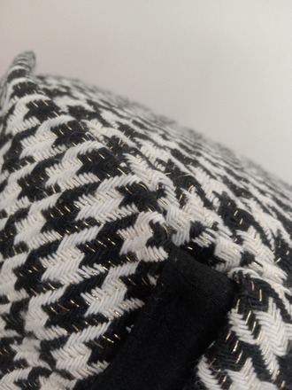 Black and white houndstooth pillbox hat