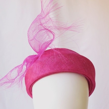 Magenta Pink Sinamay Headband Headpiece