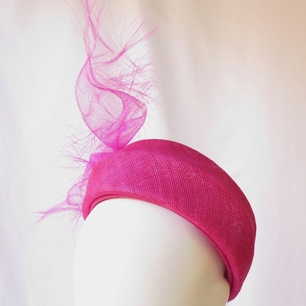 Magenta Pink Sinamay Headband Headpiece