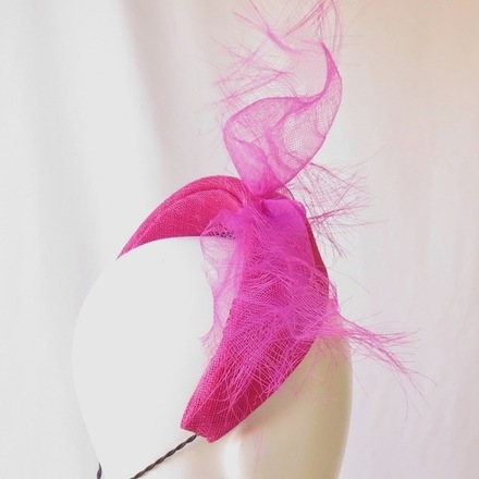 Magenta Pink Sinamay Headband Headpiece
