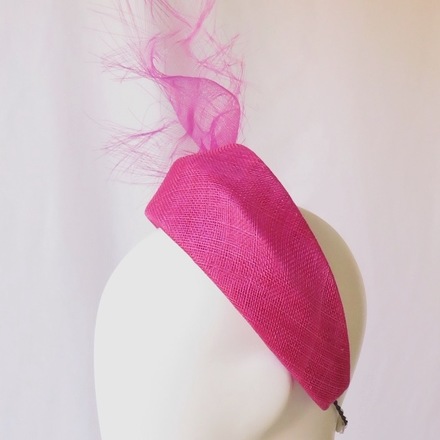 Magenta Pink Sinamay Headband Headpiece