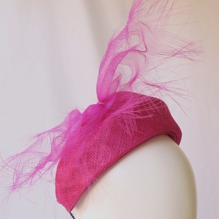 Magenta Pink Sinamay Headband Headpiece