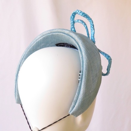 Light Blue Sinamay Headband Headpiece