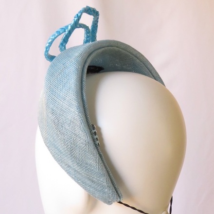 Light Blue Sinamay Headband Headpiece