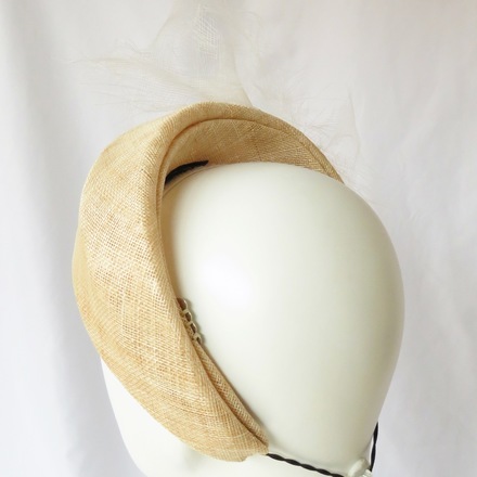 Natural Beige Sinamay Headband Headpiece